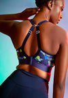 Panache Graphic Non Wired Sports Bra, Navy Multi