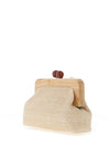 Zen Collection Woven Bead Clutch Bag, Beige