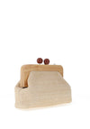 Zen Collection Woven Bead Clutch Bag, Beige