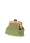Zen Collection Woven Bead Clutch Bag, Green