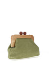 Zen Collection Woven Bead Clutch Bag, Green
