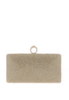Zen Collection Diamante Woven Ring Clasp Clutch Bag, Gold
