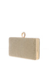 Zen Collection Diamante Woven Ring Clasp Clutch Bag, Gold