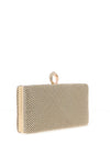 Zen Collection Diamante Woven Ring Clasp Clutch Bag, Gold