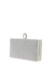 Zen Collection Diamante Woven Ring Clasp Clutch Bag, Silver