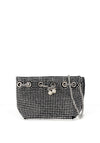Zen Collection Diamante Bucket Bag, Silver & Black