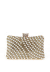 Zen Collection Diamante Pearl Clutch Bag, Gold