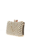 Zen Collection Diamante Pearl Clutch Bag, Gold
