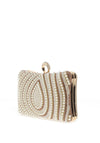 Zen Collection Diamante Pearl Tear Drop Clutch Bag, Gold