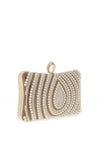 Zen Collection Diamante Pearl Tear Drop Clutch Bag, Gold
