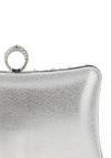 Zen Collection Diamante Pearl Tear Drop Clutch Bag, Silver
