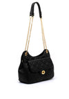Zen Collection Diamond Quilt Shoulder Bag, Black