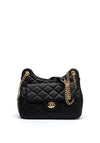 Zen Collection Diamond Quilt Shoulder Bag, Black