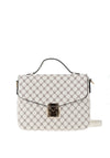 Zen Collection Monogram Flap Over Grab Bag, White
