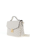 Zen Collection Monogram Flap Over Grab Bag, White