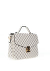 Zen Collection Monogram Flap Over Grab Bag, White