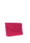 Zen Collection Faux Suede Envelope Fold Pouch Clutch Bag, Fuchsia