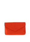Zen Collection Faux Suede Envelope Fold Pouch Clutch Bag, Scarlet