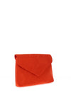 Zen Collection Faux Suede Envelope Fold Pouch Clutch Bag, Scarlet
