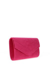 Zen Collection Faux Suede Envelope Fold Stripe Clutch Bag, Fuchsia