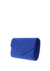 Zen Collection Faux Suede Envelope Fold Stripe Clutch Bag, Royal Blue