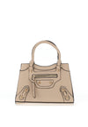 Zen Collection Faux Leather Mini Buckle Grab Bag, Beige