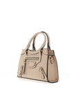Zen Collection Faux Leather Mini Buckle Grab Bag, Beige