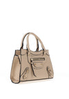 Zen Collection Faux Leather Mini Buckle Grab Bag, Beige