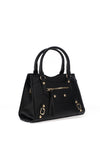 Zen Collection Faux Leather Mini Buckle Grab Bag, Black