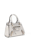 Zen Collection Faux Leather Mini Buckle Grab Bag, White