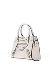 Zen Collection Faux Leather Mini Buckle Grab Bag, White