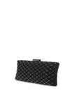 Zen Collection Diamante Encrusted Rectangle Clutch Bag, Black