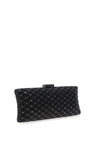Zen Collection Diamante Encrusted Rectangle Clutch Bag, Black
