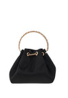 Zen Collection Tassel Satin Buckle Bag, Black