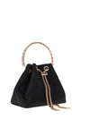 Zen Collection Tassel Satin Buckle Bag, Black