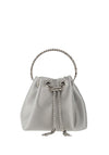 Zen Collection Tassel Satin Buckle Bag, Silver