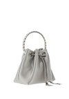 Zen Collection Tassel Satin Buckle Bag, Silver