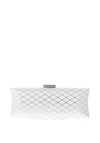 Zen Collection Diamante Encrusted Rectangle Clutch Bag, White