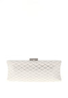 Zen Collection Diamante Encrusted Rectangle Clutch Bag, White