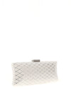 Zen Collection Diamante Encrusted Rectangle Clutch Bag, White
