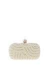 Zen Collection Pearl Detailed Clutch Bag, Cream
