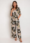 Serafina Collection One Size Wide Leg Jumpsuit, White & Gold