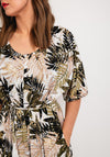 Serafina Collection One Size Wide Leg Jumpsuit, White & Gold