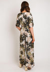 Serafina Collection One Size Wide Leg Jumpsuit, White & Gold
