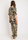 Serafina Collection One Size Wide Leg Jumpsuit, Black & Gold