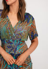 Serafine Collection Tropical Print Cropped Wide Leg Jumpsuit, Multi