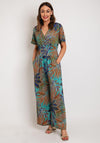 Serafine Collection Tropical Print Cropped Wide Leg Jumpsuit, Multi