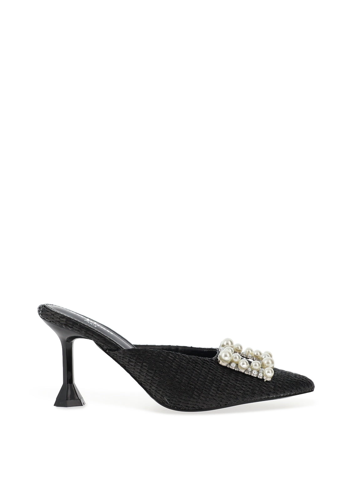 Zen Collection Woven Mule Heeled Shoe, Black