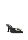 Zen Collection Woven Mule Heeled Shoe, Black