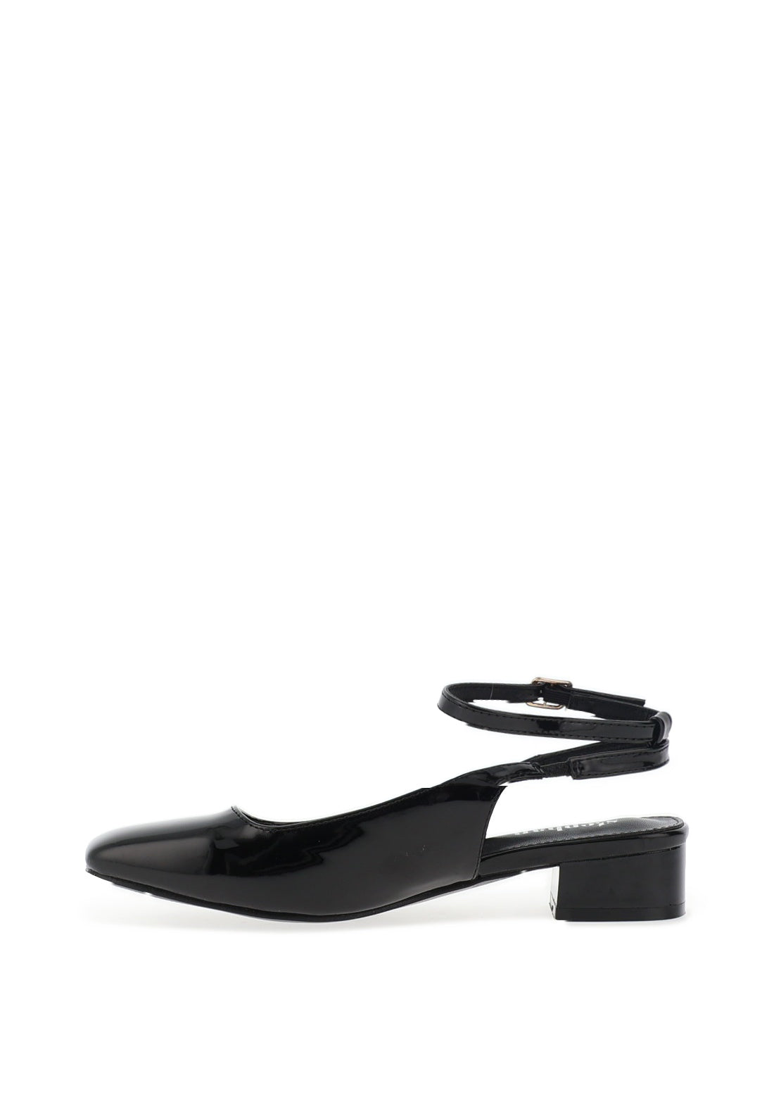 Zen Collection Patent Sling Back Shoes, Black